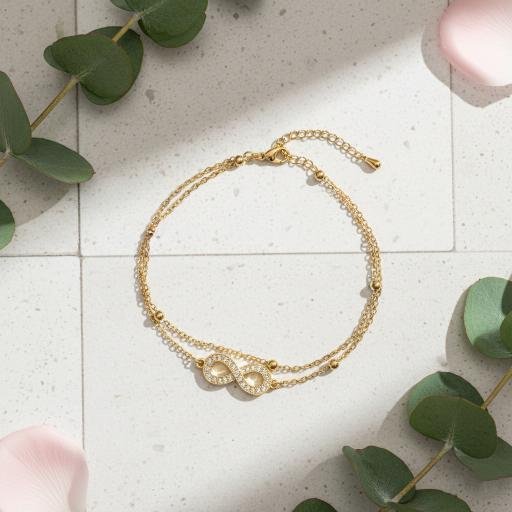 Infinity Double Layer Bracelet - Gold